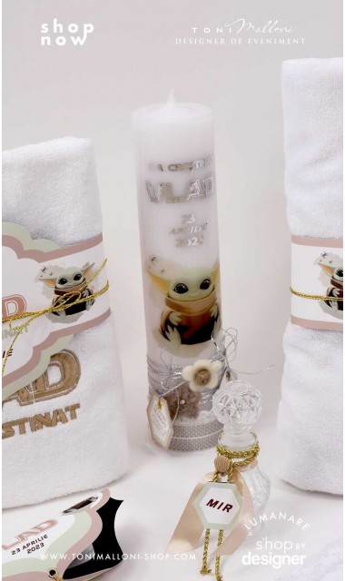 Trusou botez baieti personalizat cu Baby Yoda 1